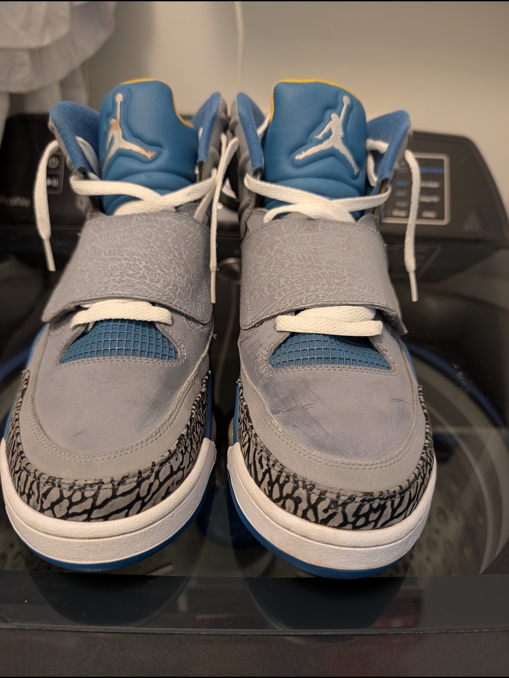 Jordan Men's Son Of Mars+ 'Stealth" Gray and Blue Retro Athletic Sneakers